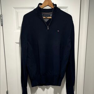 Tommy Hilfiger Men's Dark Blue Zip-Up Sweater